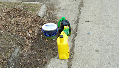 Household hazardous waste at the curbline